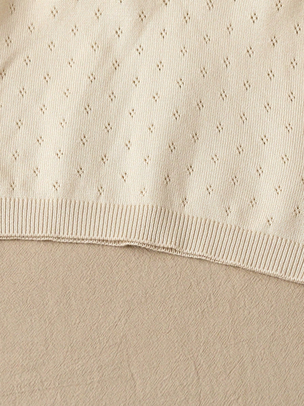SHEIN Baby Camiseta Polo de Tricô Pointelle Bege para Bebês
