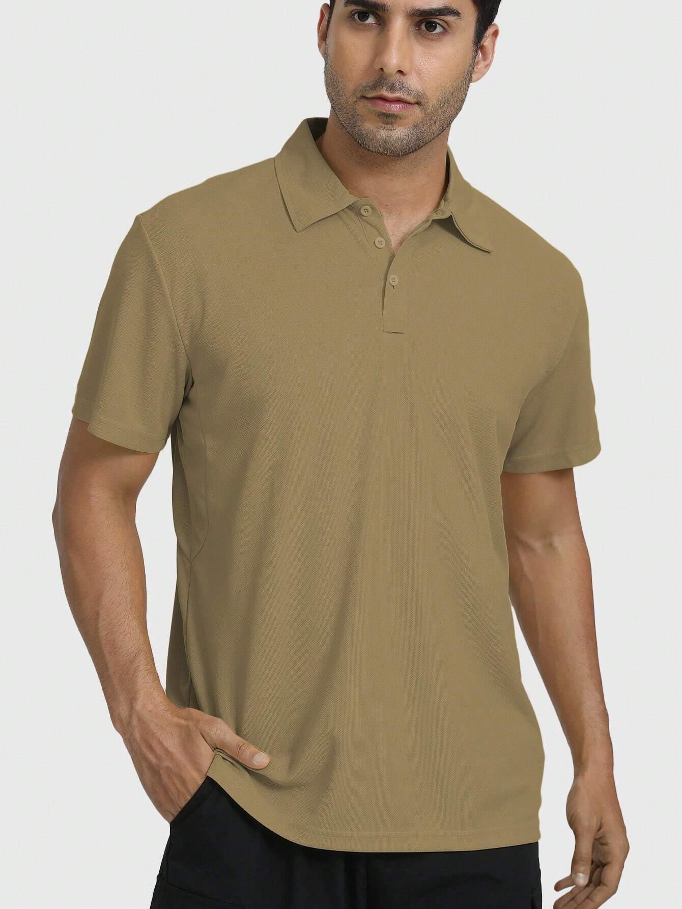 Speed mate Camisa Polo Golfe Masculina Secagem Rápida Cáqui