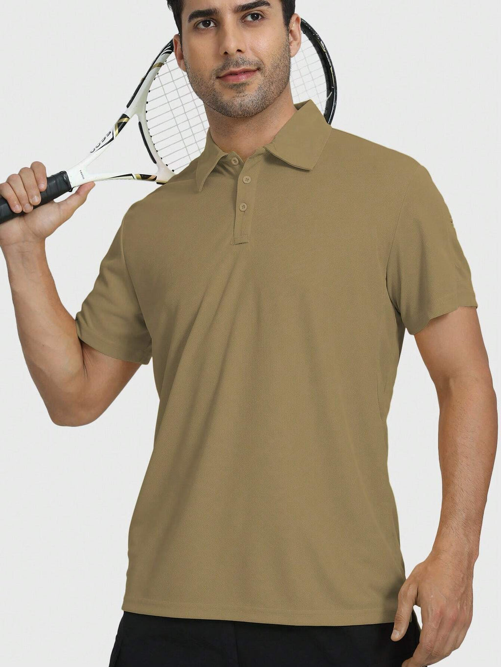 Speed mate Camisa Polo Golfe Masculina Secagem Rápida Cáqui
