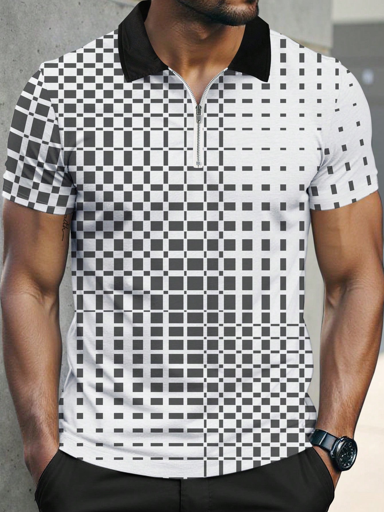 Manfinity Sport Corelite Men's Geometric Print Sports Polo T-Shirt
