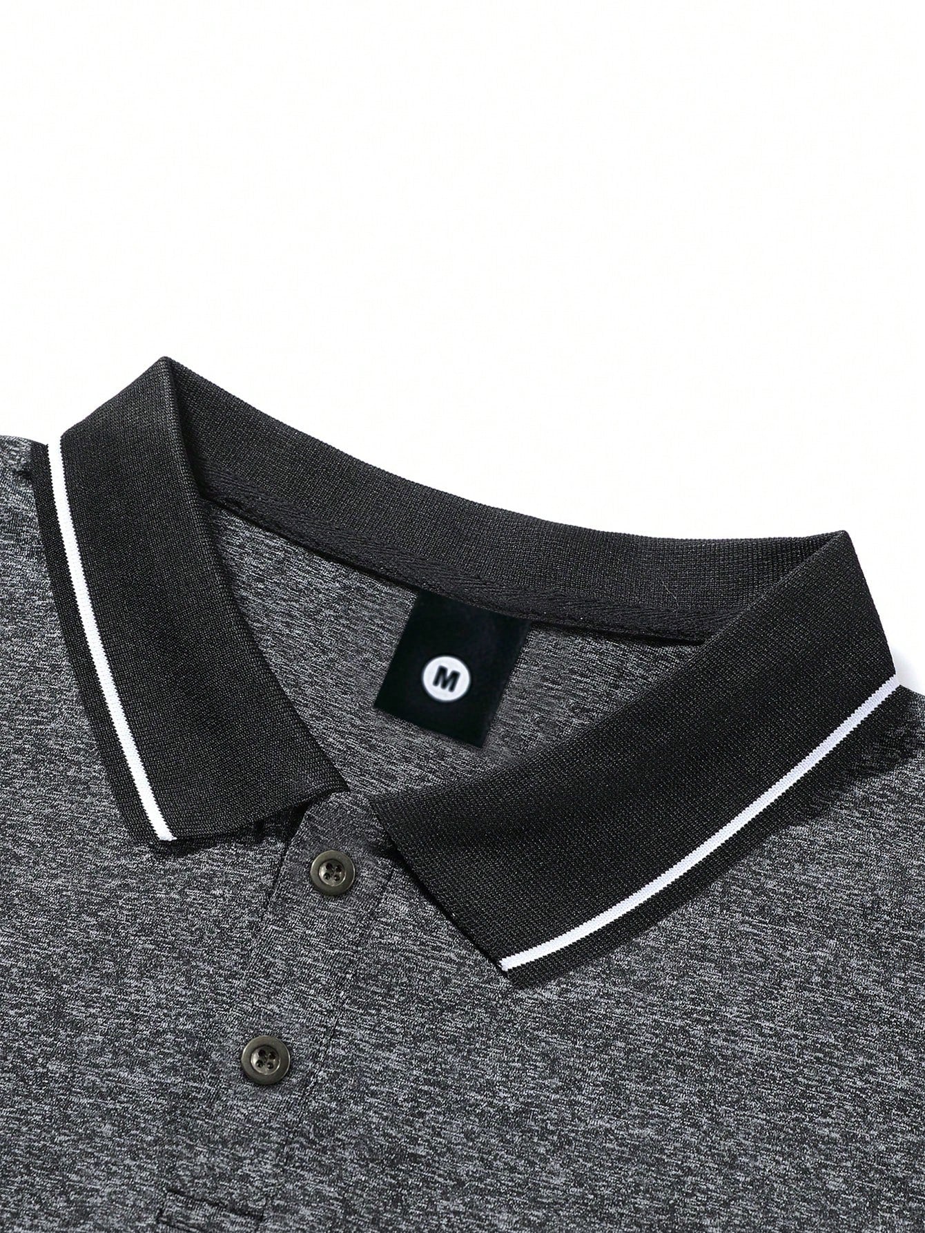 Shein Camisa Polo Esportiva Masculina Listrada Estampa Paris