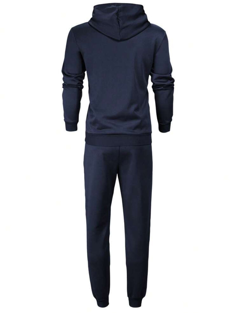 Conjunto de Moletom e Calça de Moletom com Estampa de Letra Futurista e Árvore de Natal Finos para Homens, Conjunto Casual da Moda com Bolsos e Calça com Cordão, Adequado como Presente para Marido ou Namorado