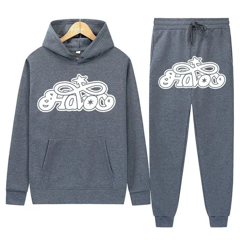 Conjunto de Moletom 2 Peças Y2K Harajuku Hip-hop Casual