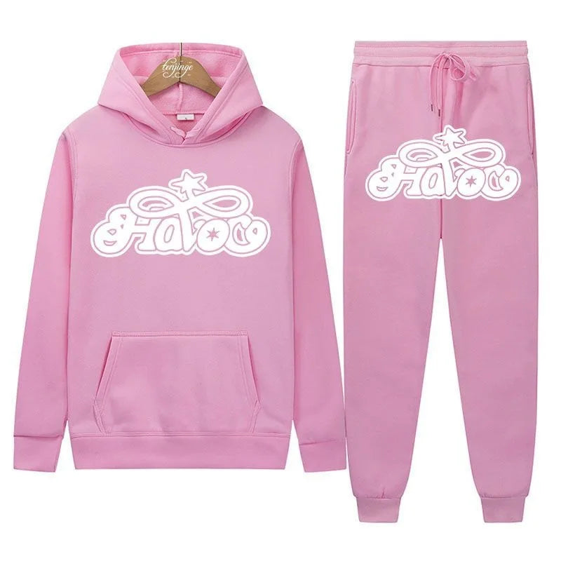 Conjunto de Moletom 2 Peças Y2K Harajuku Hip-hop Casual