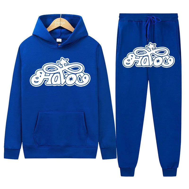 Conjunto de Moletom 2 Peças Y2K Harajuku Hip-hop Casual