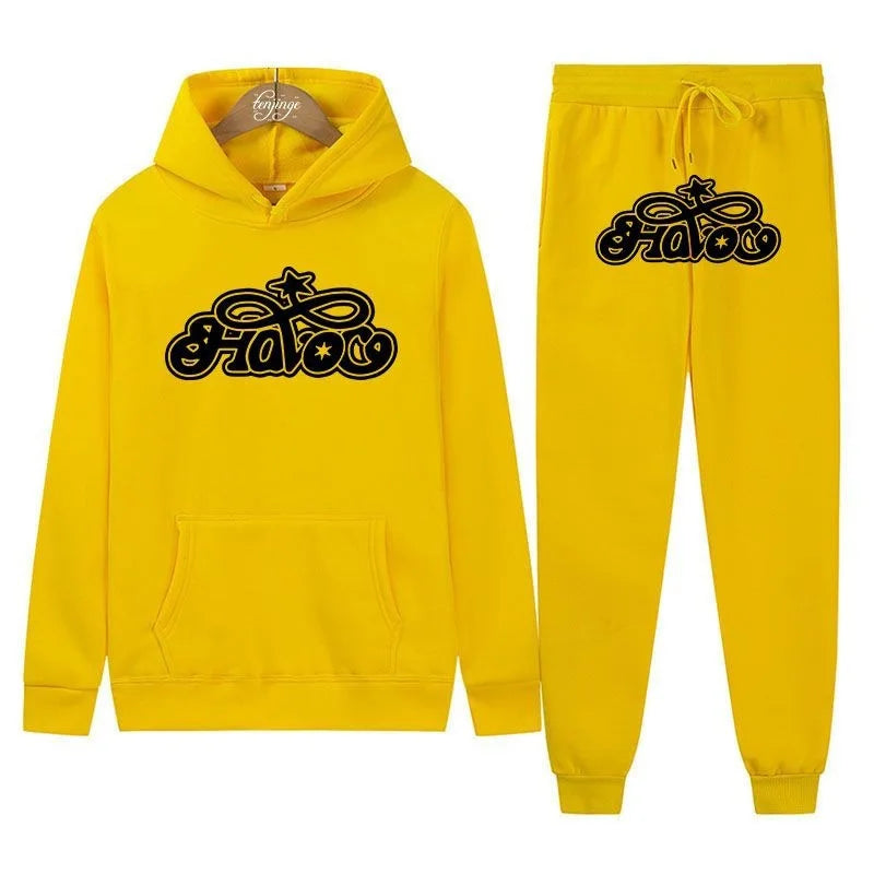 Conjunto de Moletom 2 Peças Y2K Harajuku Hip-hop Casual