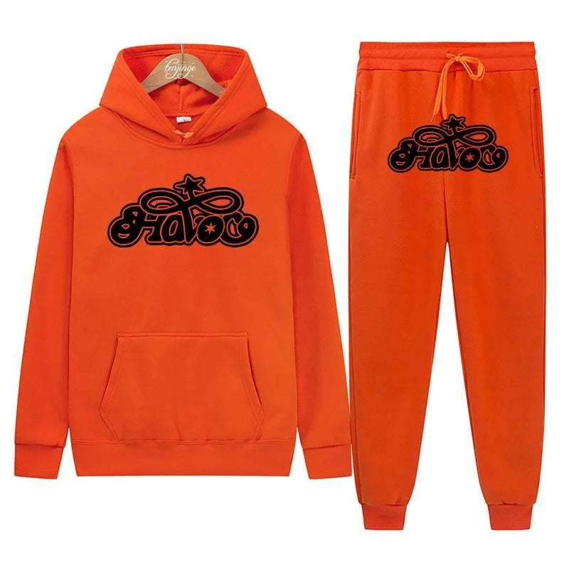Conjunto de Moletom 2 Peças Y2K Harajuku Hip-hop Casual