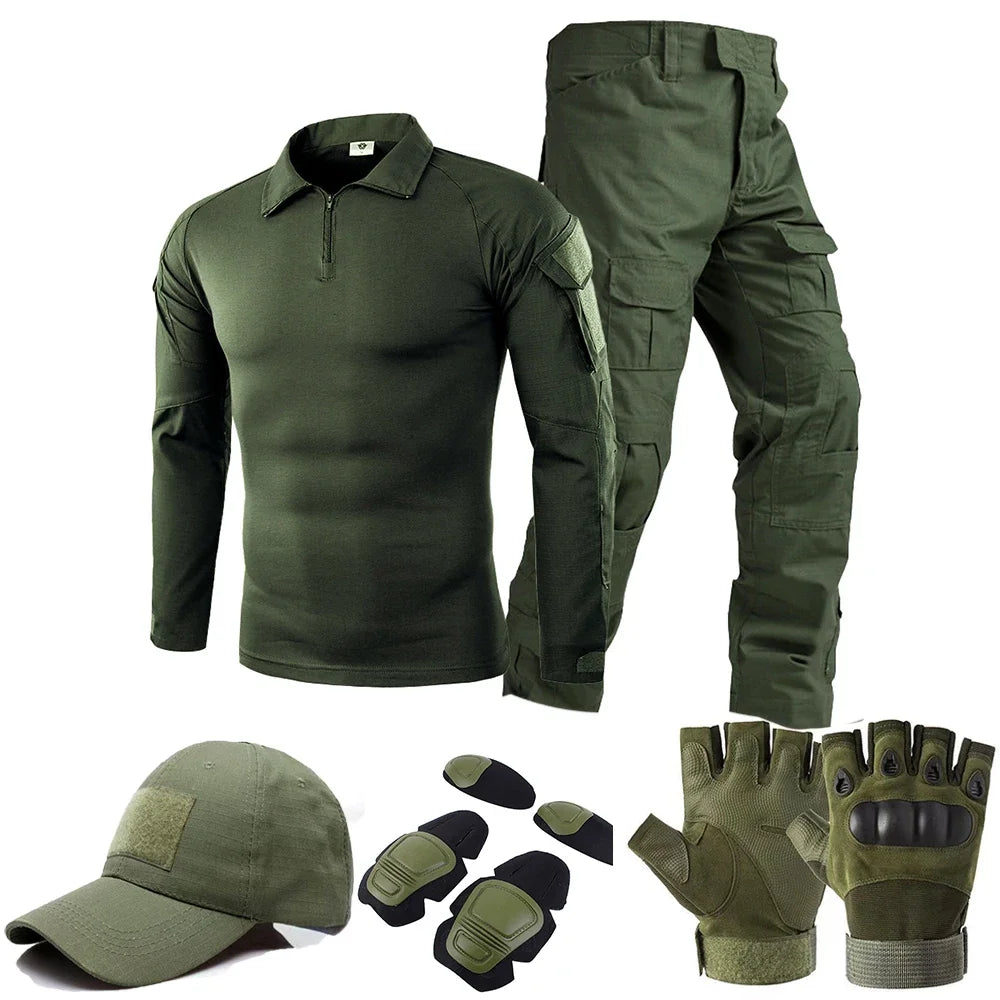 Conjunto Tático Militar Masculino Uniforme Outdoor Treinamento Paintball Resistente