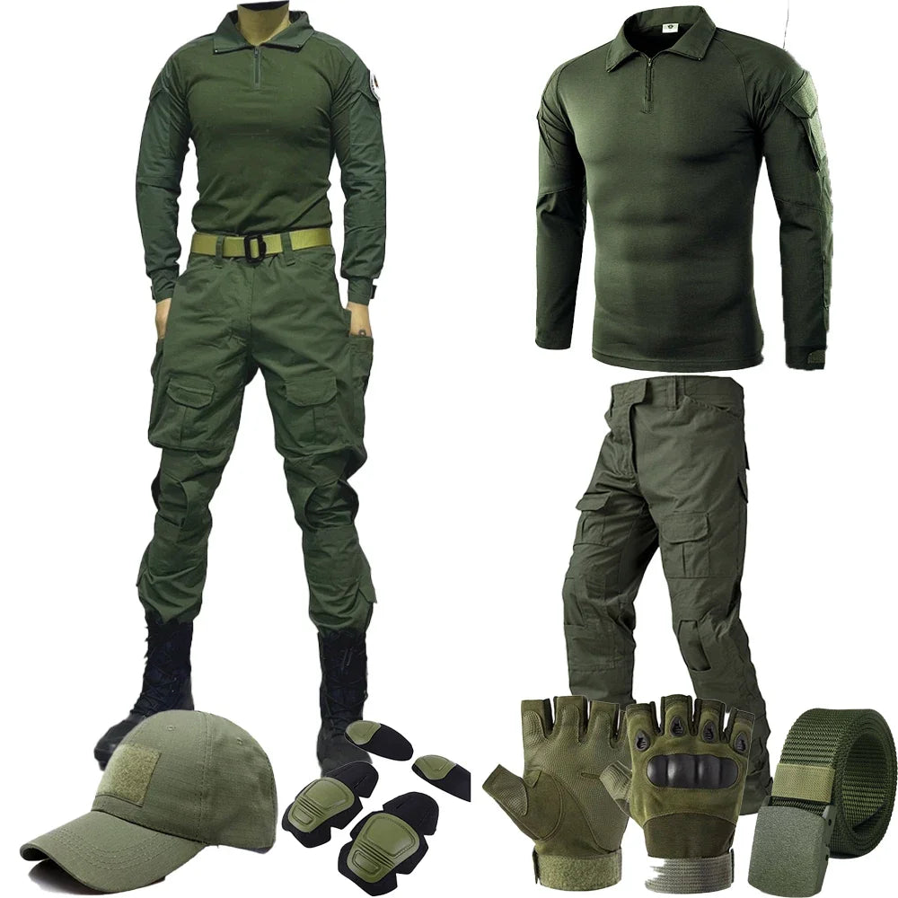 Conjunto Tático Militar Masculino Uniforme Outdoor Treinamento Paintball Resistente