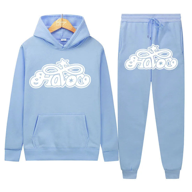 Conjunto de Moletom 2 Peças Y2K Harajuku Hip-hop Casual