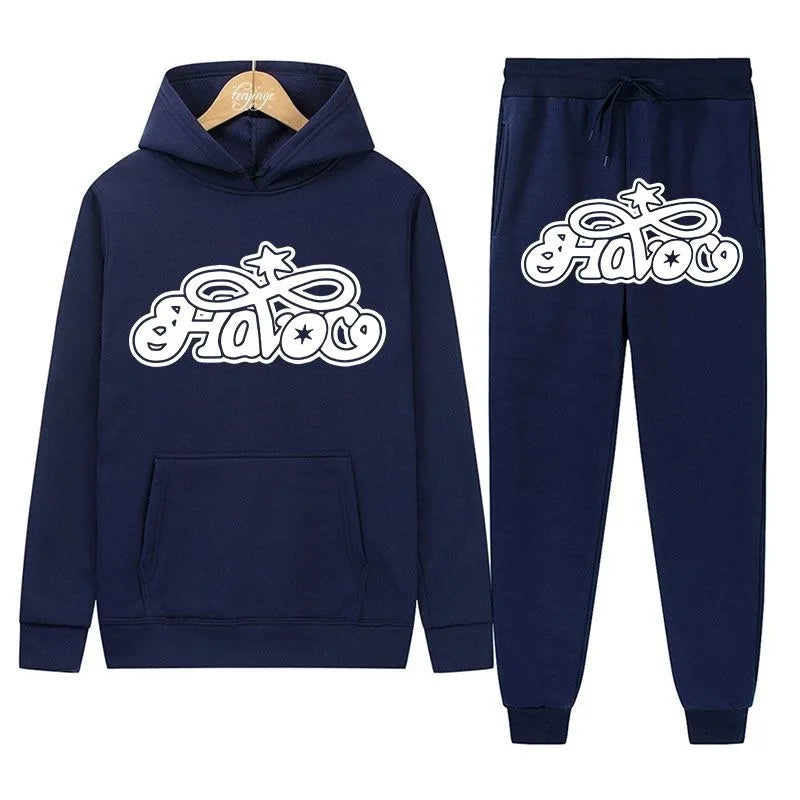 Conjunto de Moletom 2 Peças Y2K Harajuku Hip-hop Casual