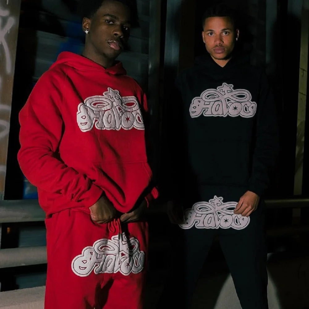 Conjunto de Moletom 2 Peças Y2K Harajuku Hip-hop Casual