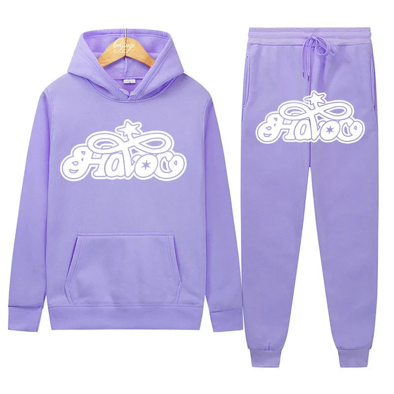 Conjunto de Moletom 2 Peças Y2K Harajuku Hip-hop Casual