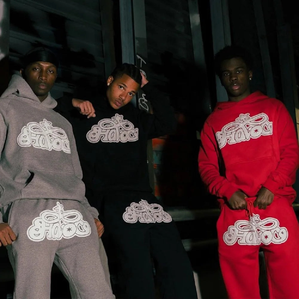 Conjunto de Moletom 2 Peças Y2K Harajuku Hip-hop Casual